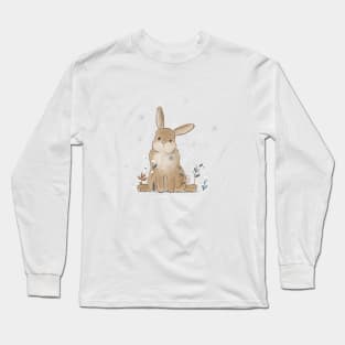 Winter flowers bunny Long Sleeve T-Shirt